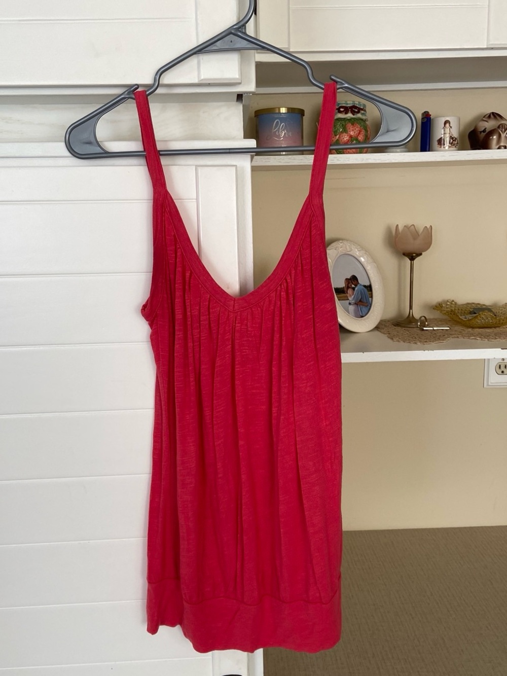 Y2K Flowy Coral V neck Tank